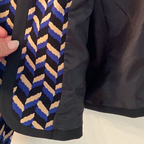 ANNE KLEIN Suit Separates Multi Coloured Geo Print Open Front Blazer - Picture 12 of 13